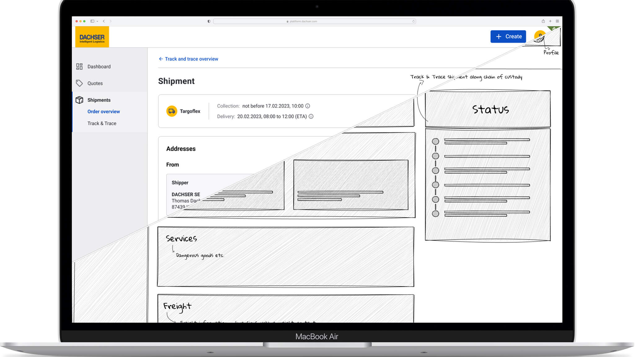 Do conceito à plataforma: a interface da nova plataforma DACHSER