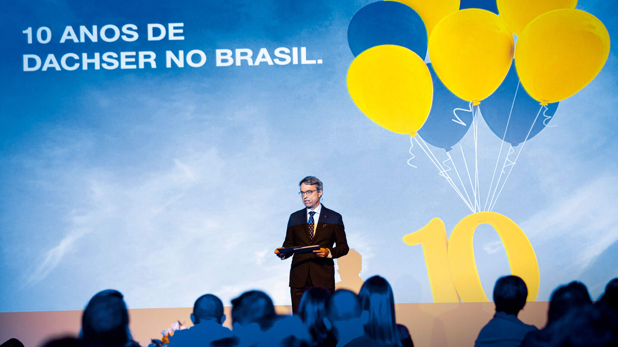 CEO da DACHSER, Bernhard Simon, na comemoração do aniversário de 10 anos